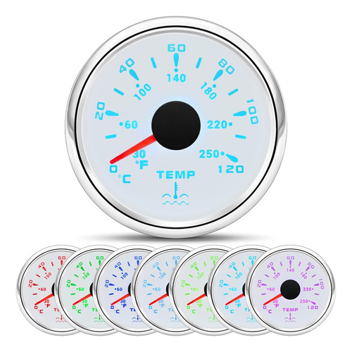 Medidor De Temperatura Del Agua De 7 Colores 21/16  52m...