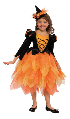 Disfraz Vestido Brujita Calabaza Halloween Clasica Niña