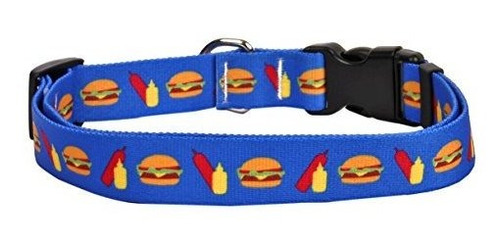 Collar De Perro Amarillo Con Diseño De Hamburguesas Con Ques