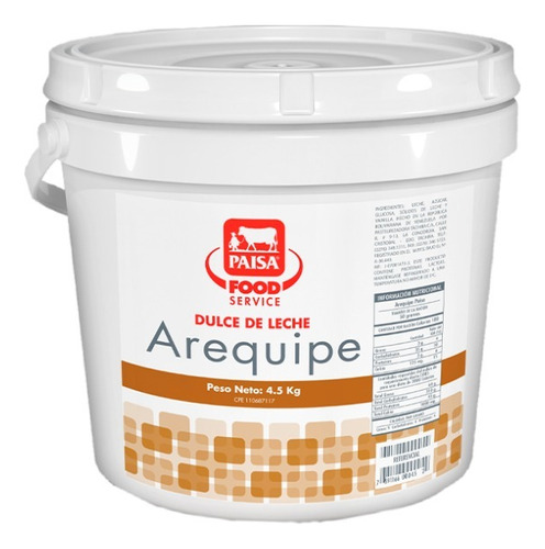 Dulce De Leche Arequipe Paisa  (tobo 4,5 Kg)