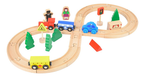 Juguete Multifunción Para Tren, Coche De Madera, Montaje Col