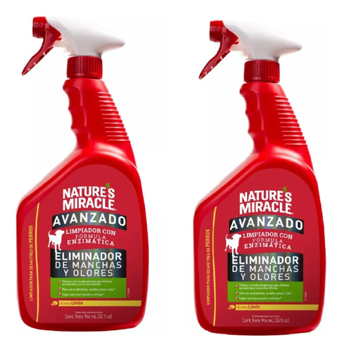 2 Naturesmiracle Removedor Manchas/olores Avanced Perro 32oz