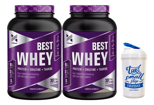 Whey Xtrenght Best Protein 2 Lb X 2 Unidades + Vaso Sabor Cookies