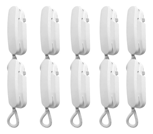 Kit Com 10 Interfones Agl P100 Para Imóveis Branco