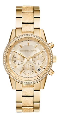 Relógio Feminino Michael Kors Mk6597 Dourado Ouro Cristais Cor Da Correia Dourada