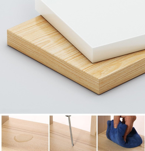 Mesa Auxiliar Madera Con 3 Estantes Mesa Lateral Multiusos