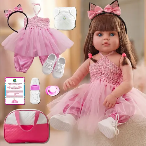 Bebê Reborn Boneca Silicone Bailarina Com Bolsa Maternidade GRS REBORN