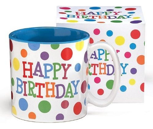  Feliz Cumpleaños  Polka Dot Taza Cerámica Bright Colores