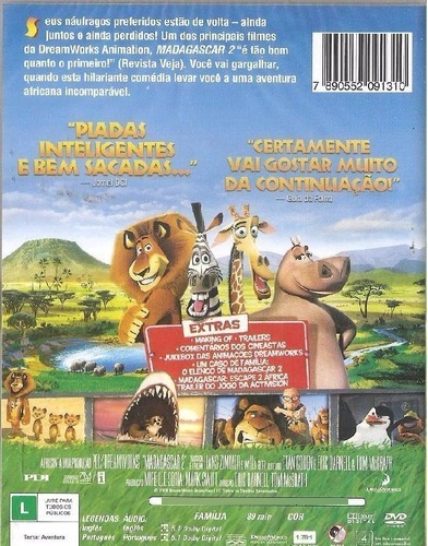 Dvd Madagascar 2 - Desenho Animacao Dreamworks