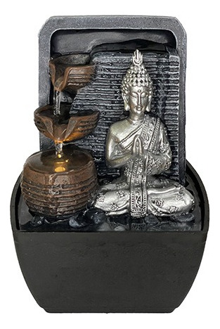Fuente De Agua Chica Buda Meditar 2 Vasijas Pared 18cm Tm Ct