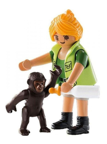 Playmobil Figura Playmo Friends Cuidadora Do Zoo Com Gorila