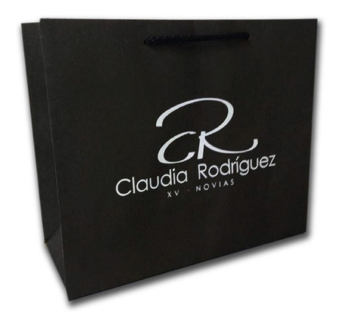 100 Bolsas Kraft Negras Personalizadas No 16) 40+15x31.5 