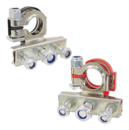 1 Pair Brass Coat Tin 12v 3-way Battery Terminals Connectors