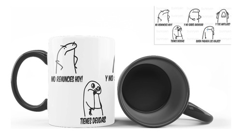 Taza Interior De Color, Flork, Frase No Renuncies, Deudas