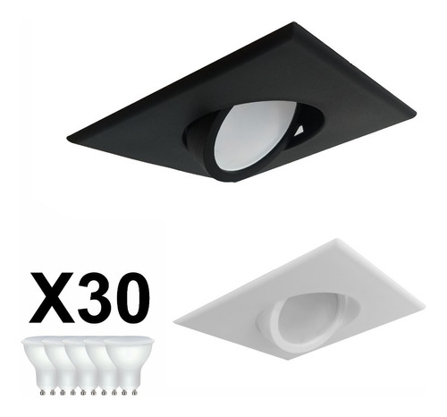 Packx30 Spot Embutir Pvc Dicro Led 7w Gu10 Frio/calido 