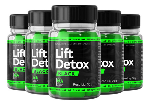 Suplemento em cápsula Life Detox  Lift chromo Life Detox em pote de 150g 300 un  pacote x 5 u