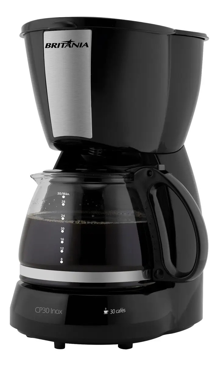 Britânia Cp30 Cafeteira Elétrica Inox Cor Preta