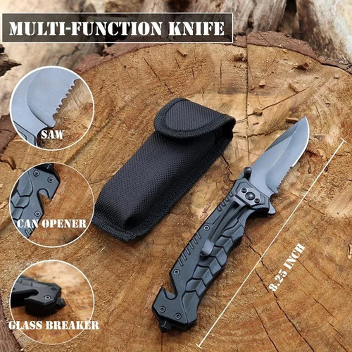 Mini Bolsa Tática Camuflada Com Kit De Sobrevivência Acampar