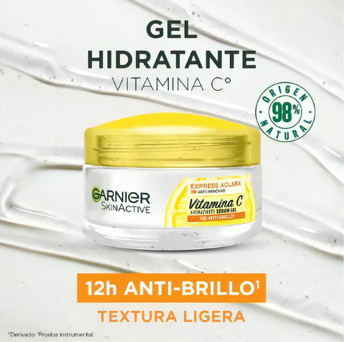 Gel Hidratante Garnier Express Aclara Con Vitamina C 50 Ml Momento de aplicación Día/Noche Tipo de piel Todo tipo de piel