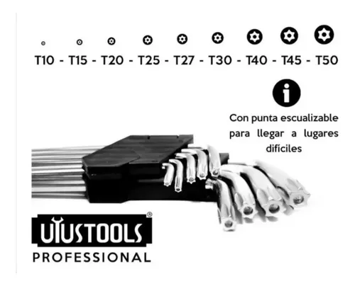 Llaves Torx 9pz T10 - T50