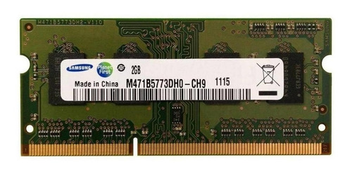 Imagen 1 de 1 de Memoria RAM color verde 2GB 1 Samsung M471B5773DH0-CH9