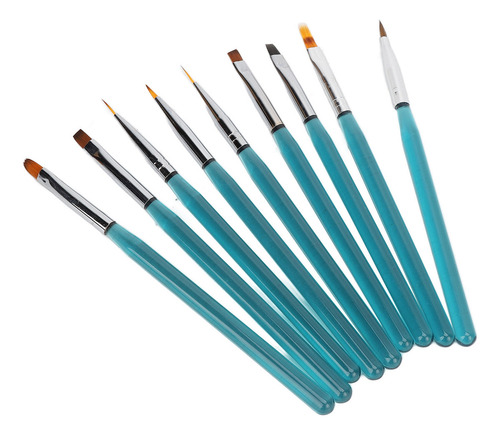 . Conjunto De 9 Pincéis De Nylon Para Nail Art