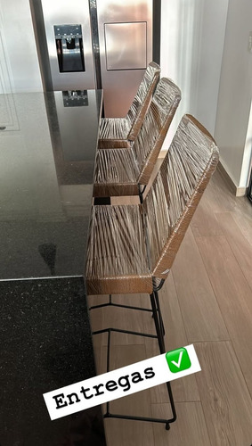 Banqueta Tulum Desayunador × 2 Tejido Premium Laccato