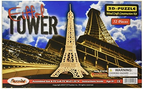 Puzzled Inc Rompecabezas De Madera Natural 3d Torre Eiffel