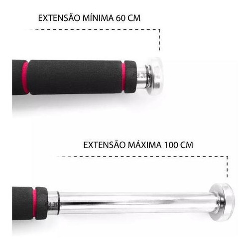 Imagem 4 de 5 de Barra De Porta Para Flexão Regulável De 62 Cm Ate 1 Metro