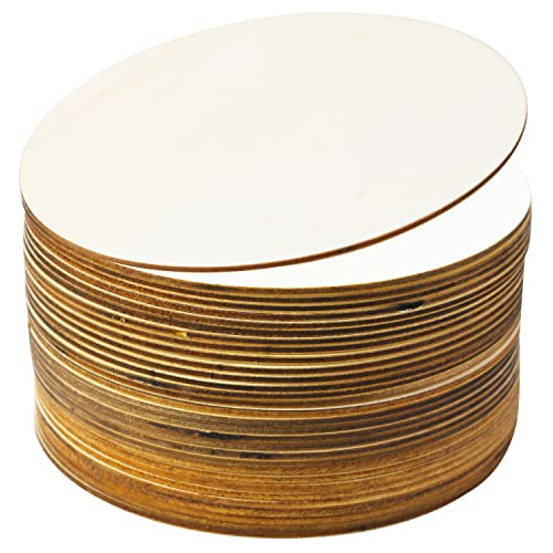 30 Pcs 6 Inch Unfinished Wood Circles Rounds Wooden Cut...