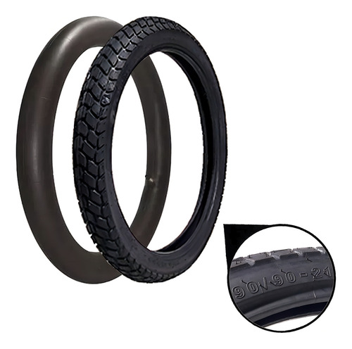 Pneu T&c Dianteiro 90/90-21 C/c Honda Xr 250 Tornado