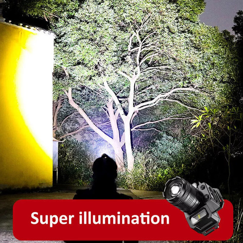 Linterna Frontal Recargable Impermeable Pro Con Zoom