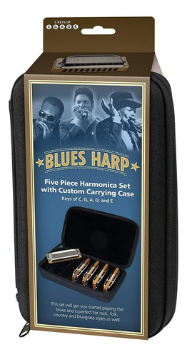 Set De Armónica Hohner Blues 5 Con Funda, Acero Inoxidable (