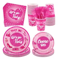 Comprar Conjunto Para 24 Invitados Platos Desechables Vasos Tenedore