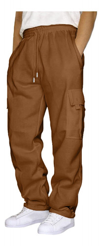 Pantalones T Para Hombre, Cintura Elástica, Bolsillo De Colo