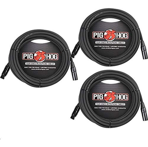 Pig Hog Xlr Paquete De 25 Pies Cables De Micrófono De Grado 