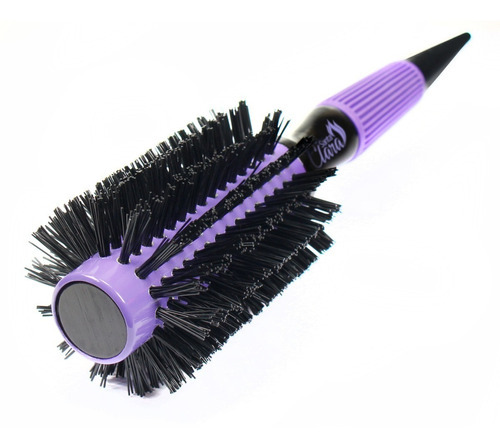 Escova Profissional Térmica 25mm Cerdas De Nylon Resistente Cor Roxo