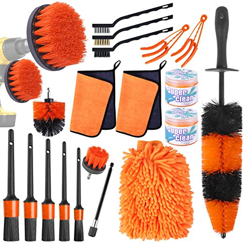 Car Detailing Brush Set, 21pcs Drill Brush Set, Car Int...