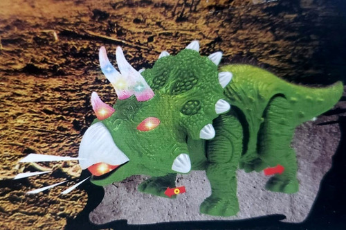 Triceratops Dinosaurio Con Luz Y Sonido Camina 26cm