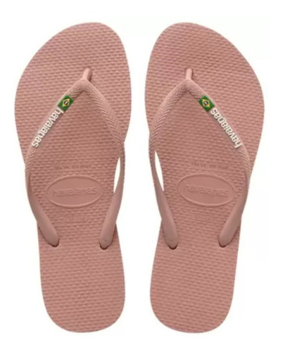 Chinelo Feminino Havaianas Slim Brasil Nude - Original