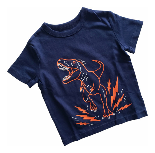 Remera Gap Bebe Manga Corta Azul Dinosaurio 18 Meses