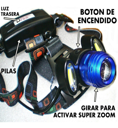 Potente Linterna Frontal Led Casco Casa Camping Ciclismo