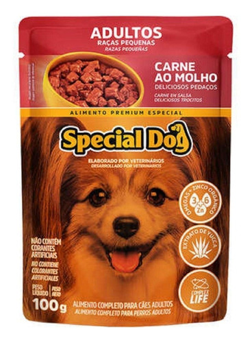 Alimento Special Dog Premium Especial para cão adulto de raça pequena sabor carne em saco de 100g