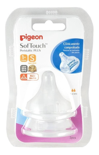 Pigeon Tetina Chupete Repuest/ Softouch Talla S (1+m) 2 Und