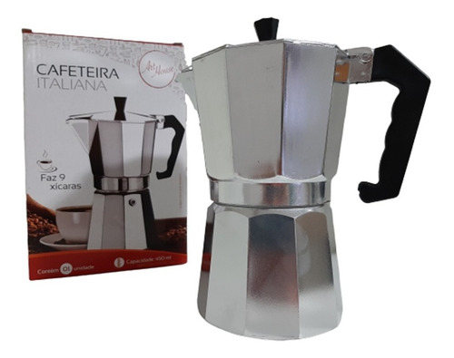 Cafeteira Italiana Aço Inox 9 Xicaras 450 Ml - Art House