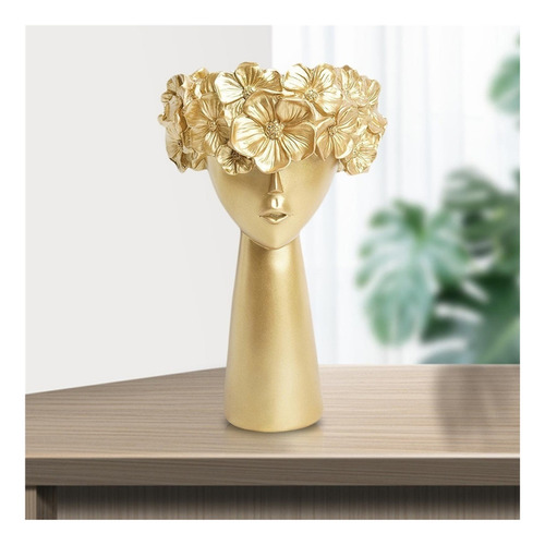 M Escultura De Resina Florero Estatua Macetas De Dorado