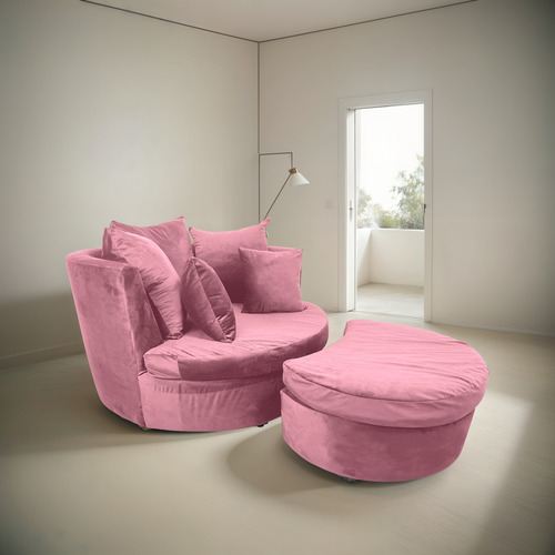 Sillón Moderno Minimalista Para Salas Recamara Hogar . Rosa Liso