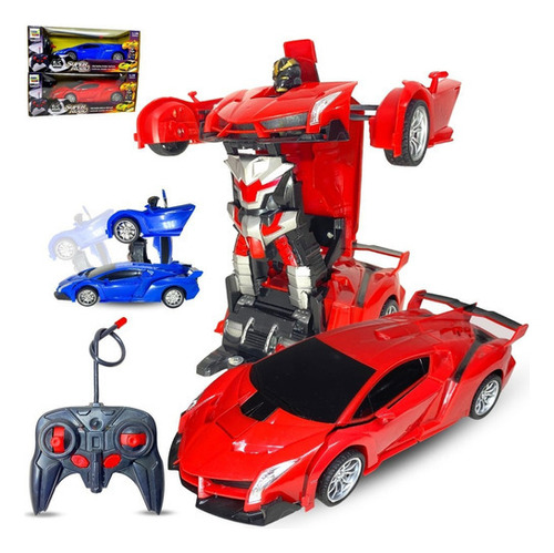 Transformers De Controle Remoto Vira Robô Super Rápido Cor Vermelho