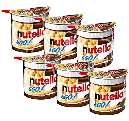 Pack Com 6 Nutella Go Creme De Avelãs E Biscoito Palito