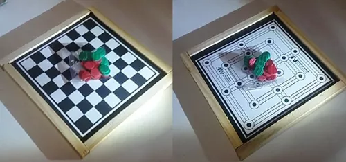 Mini Tabuleiro Jogo De Dama E Trilha Infantil Estojo Em Mdf no Shoptime